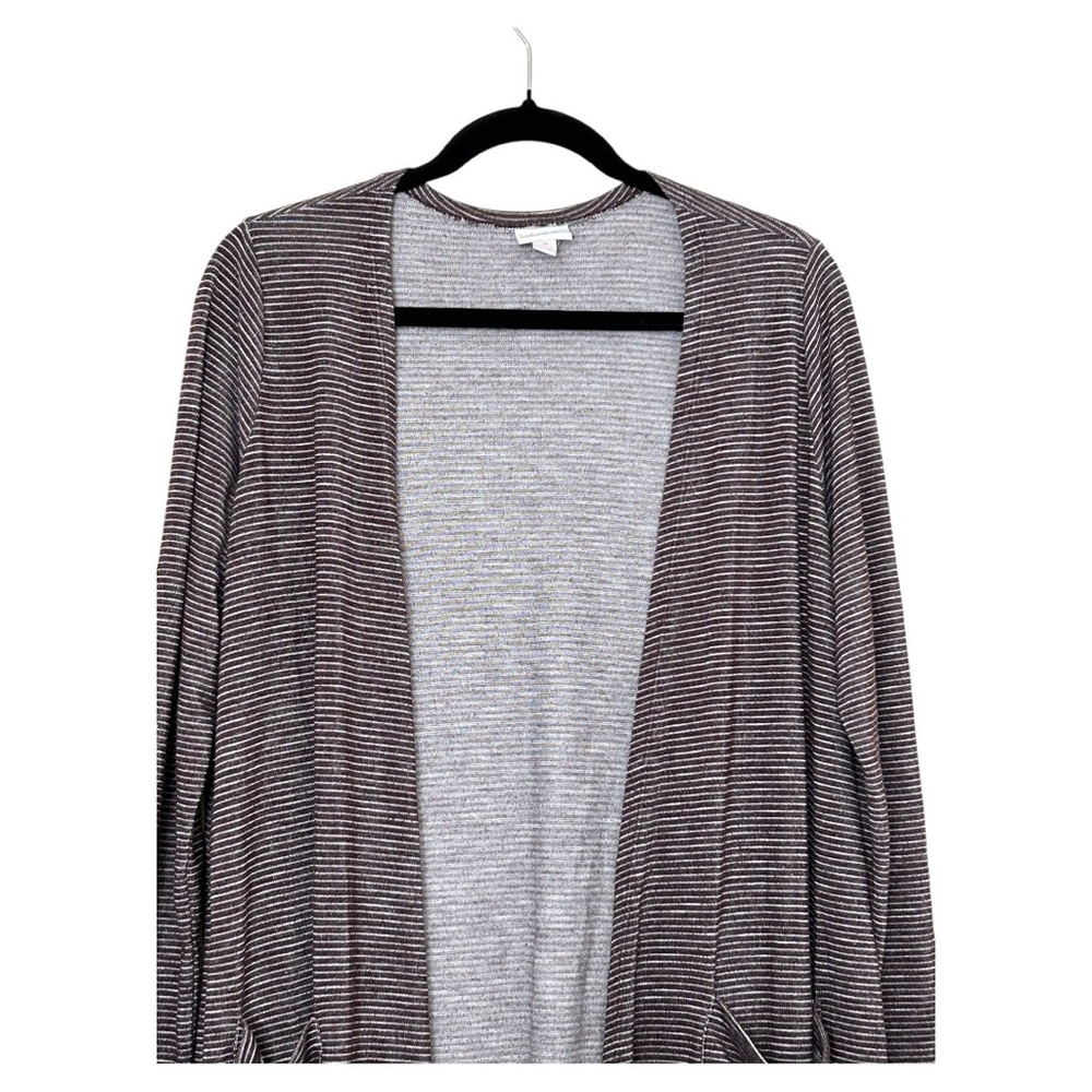 LuLaRoe Women Cardian Long Sweater With Pockets Maroon & Gray Size M